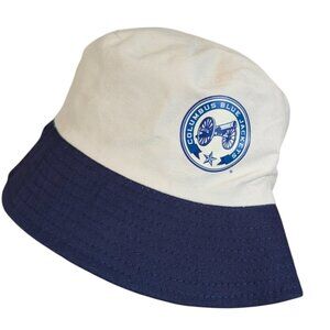 Columbus Blue Jackets Hockey Logo Graphic Canvas Cream Blue Bucket Hat